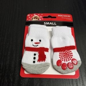 New Christmas Snowman Dog Socks Size Medium Fur Baby